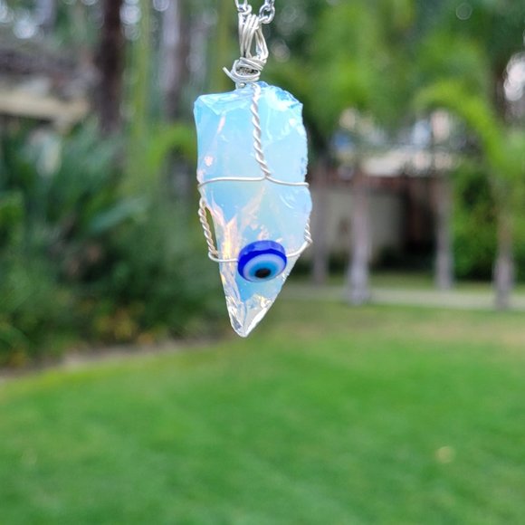 Opal Evil Eye Pendant - Picture 7 of 14